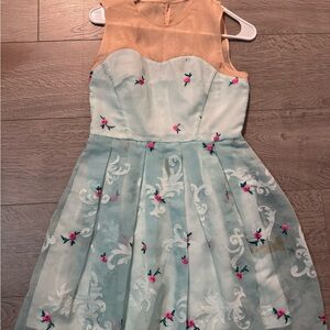 Floral Embroidered Dress - chiffon